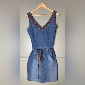 S Fuzi Embroidered Jean Dress Size 13
